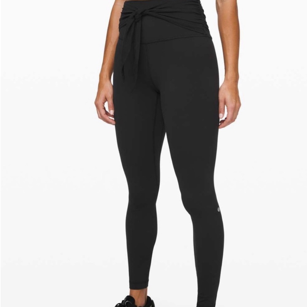 Lululemon Black Tie Front Leggings size 4